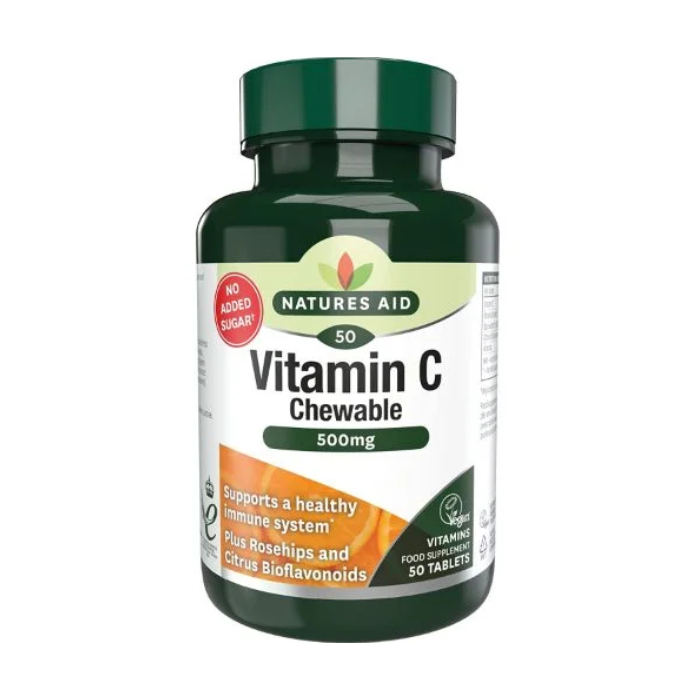 Natures Aid Vitamin C 500mg Sugar Free Chewable Tablets 50's