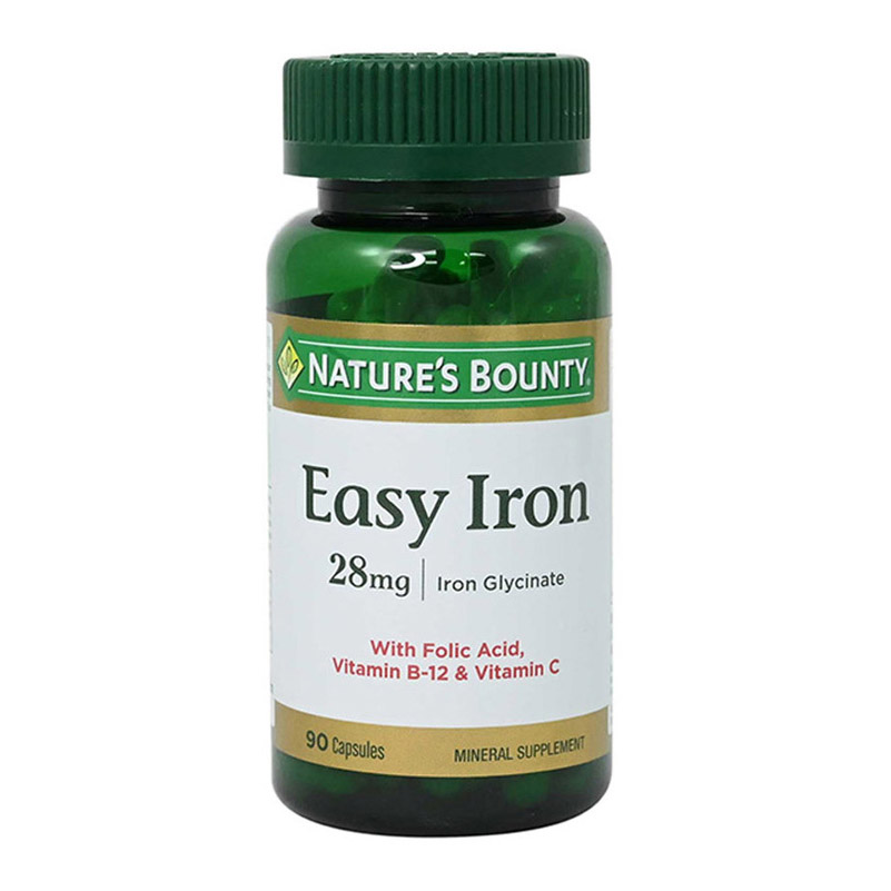 Natures Bounty Easy Iron 28mg Capsules 90's