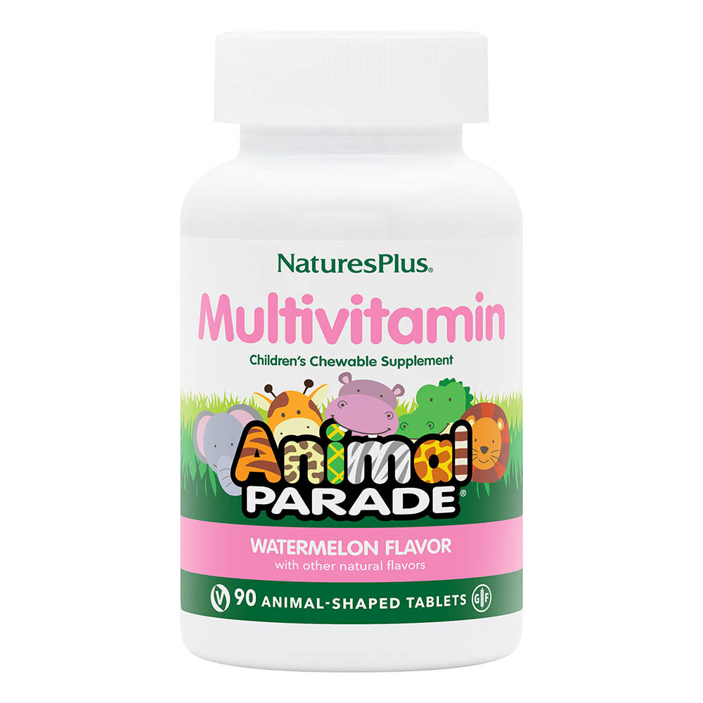 Natures Plus Animal Parade Children's Chewable Multi Vitamin & Minerals Watermelon 90 Tablets