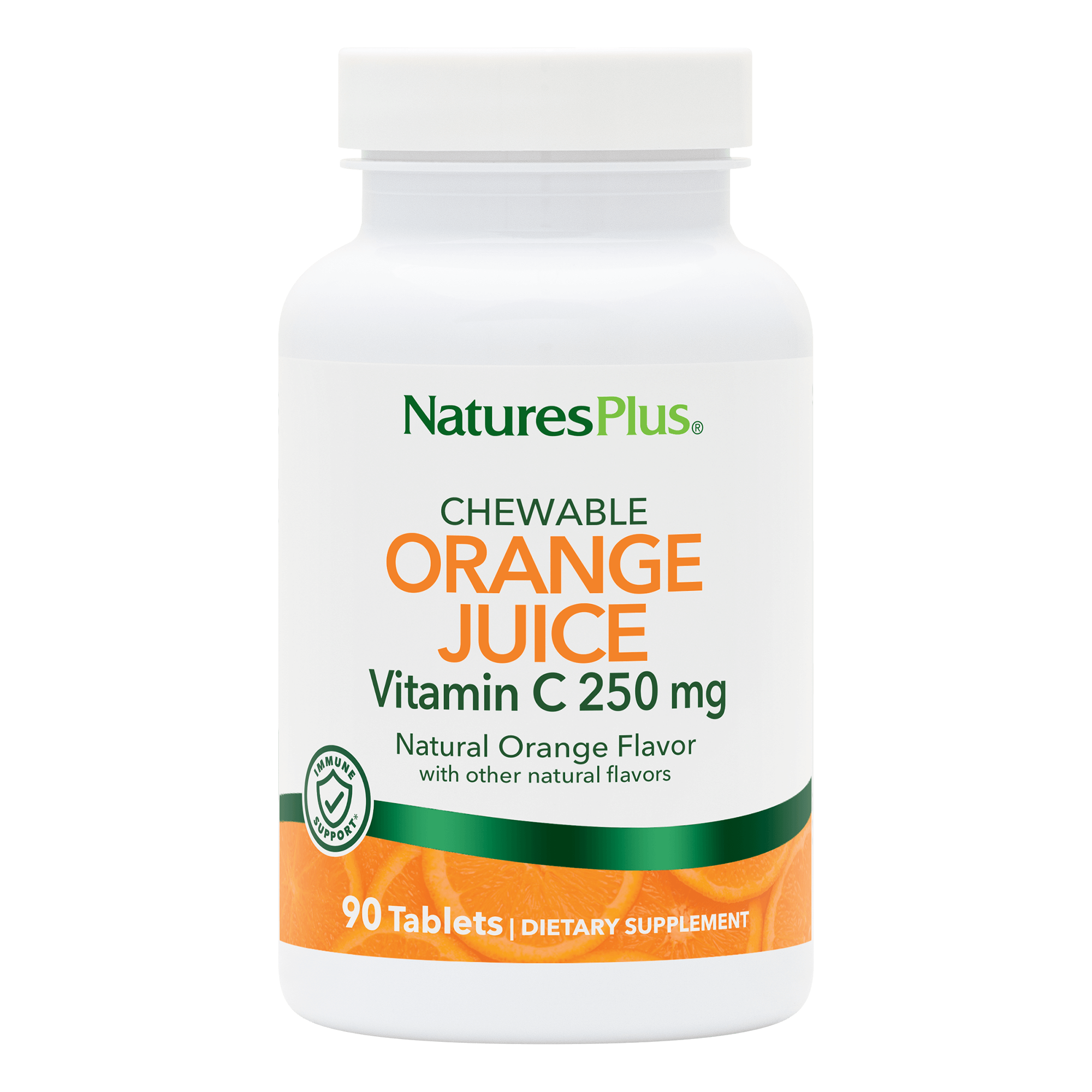 Natures Plus Orange Juice C 250 mg Chewable Vitamin C 90 Tablets