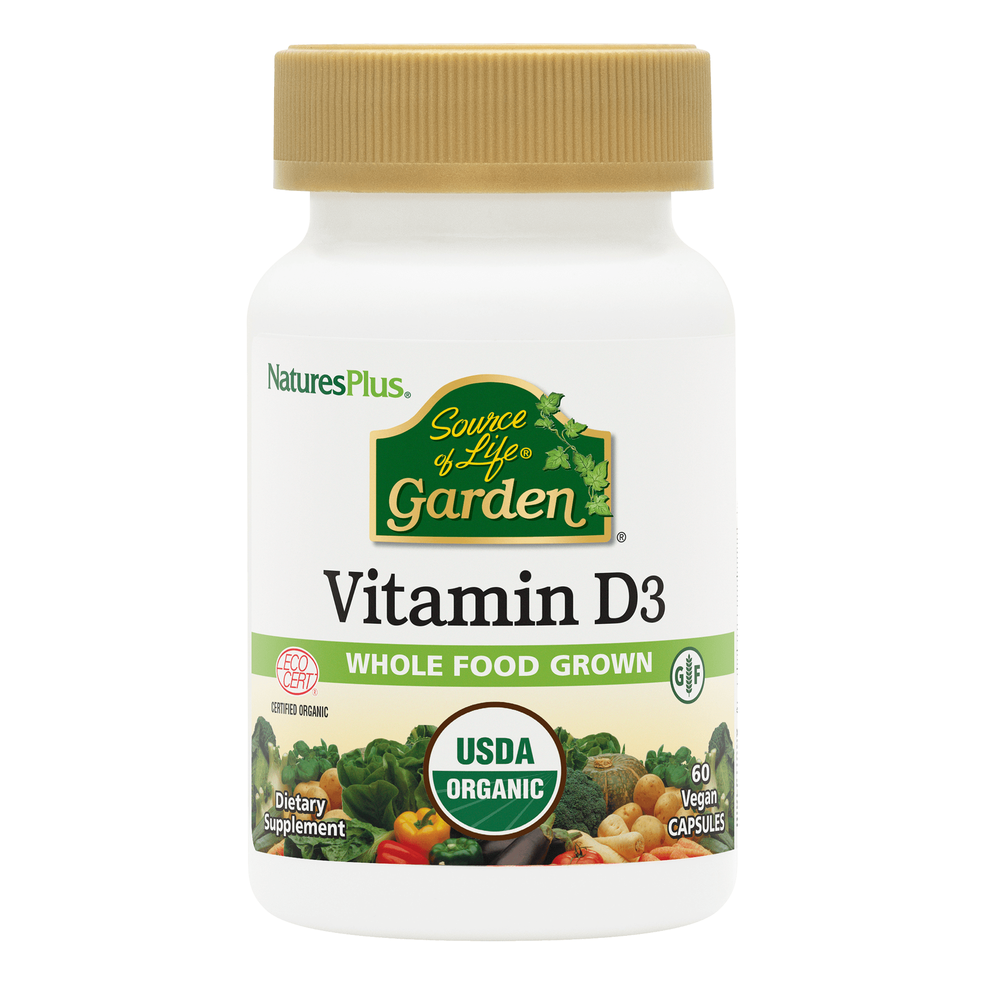 Natures Plus Source Of Life Garden Vitamin D3 5000 IU Vegetable capsule 60's