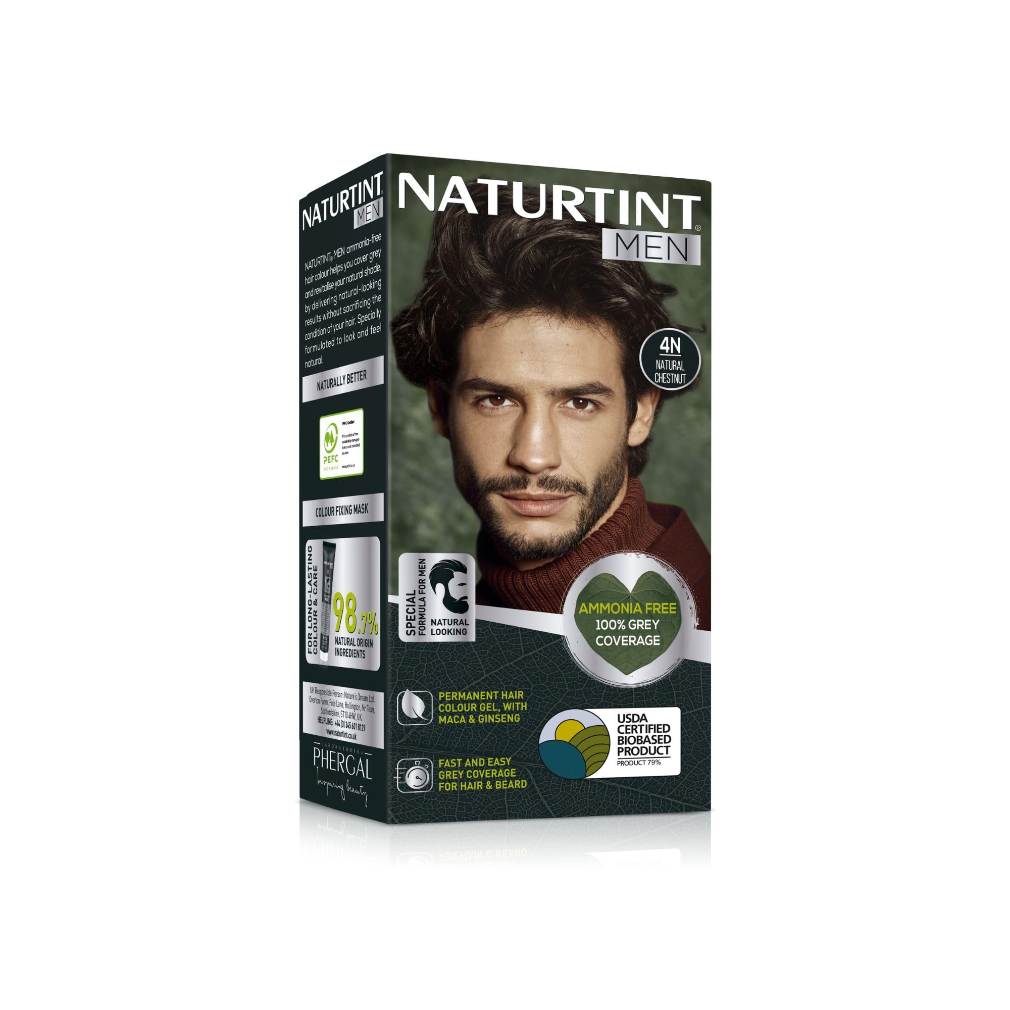 Naturtint Men Hair Color 4N Natural Chestnut 170ml