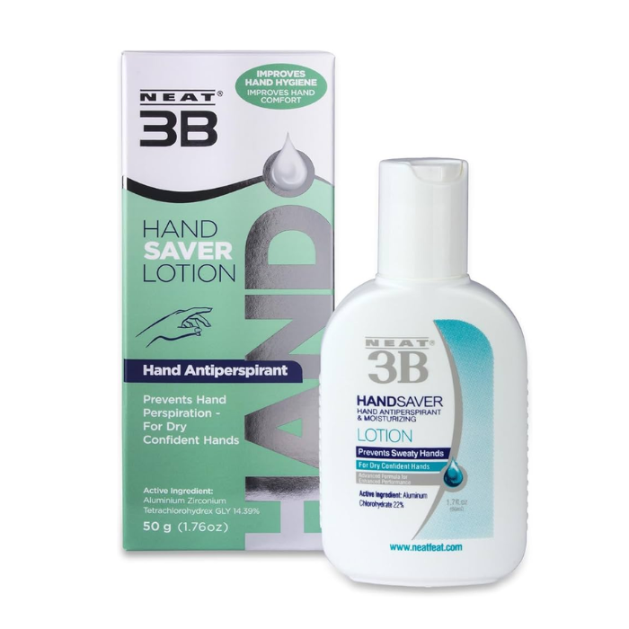 Neat Feat 3B Hand Saver, Hand Antiperspirant Lotion, Prevents Sweat, Dry and Confident, 50ml