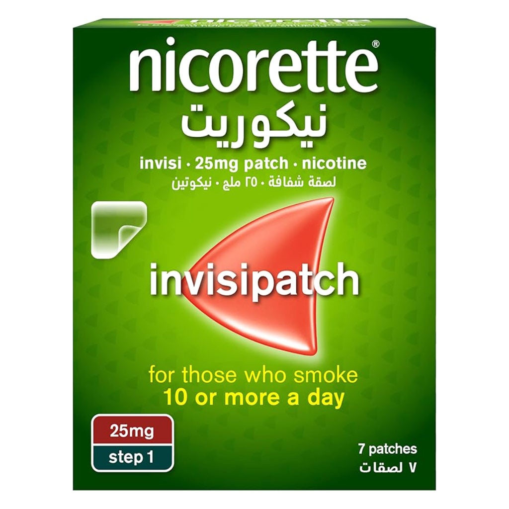 Nicorette Invisipatch 25mg Step 1, Nicotine for Smoking Cessation Support, 7 Patches