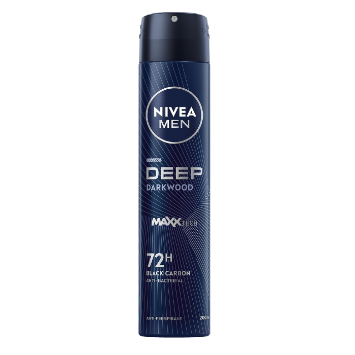 Nivea Men Deep Black Carbon Darkwood Deodorant Spray 200ML