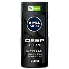 Nivea Men Deep Clean Shower Gel Microfine Clay 250ml
