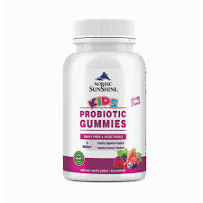 Nordic Sunshine Kids Probiotic Gummies – Digestive Health Support, Berry Flavor, Dairy-Free & Vegetarian – 60’s