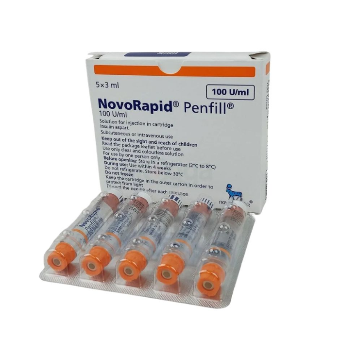 NOVORAPID PENFILL 100 U/ML SOLFOR INJ 3ML CARTRIDGE X 5