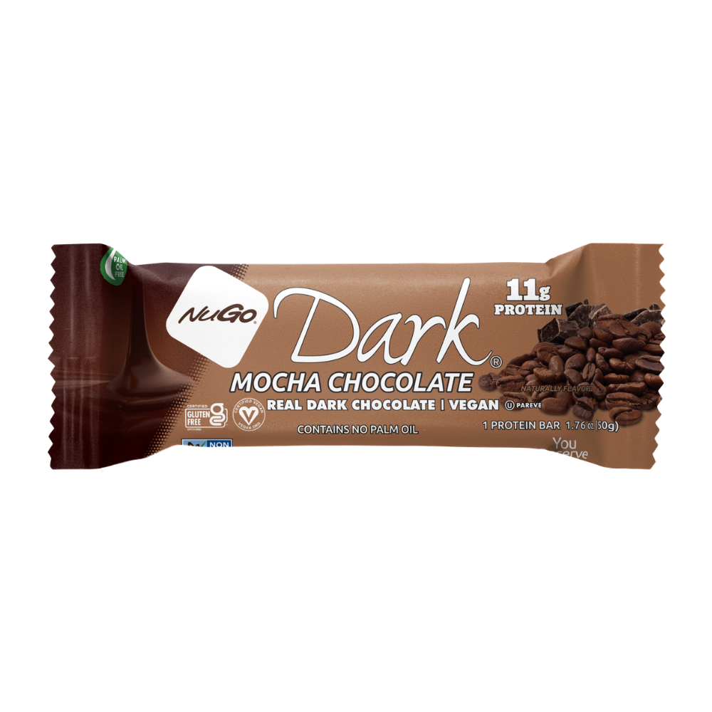 NuGo Dark Mocha Chocolate Protein Bar 11g Vegan Protein, Gluten Free, Non-GMO, 50g