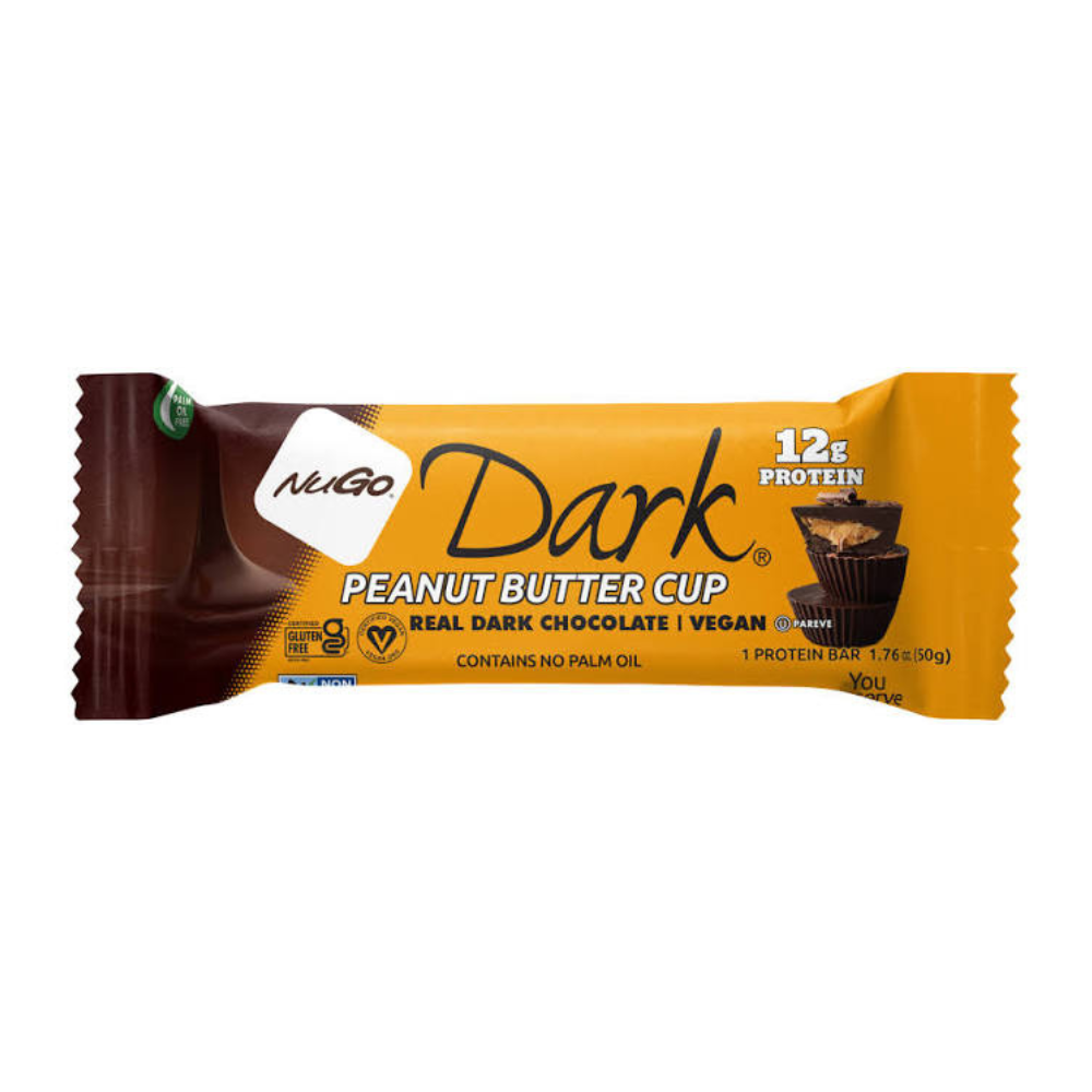 NuGo Dark Peanut Butter Cup Protein Bar 12g Vegan Protein, Gluten Free, Non-GMO, 50g