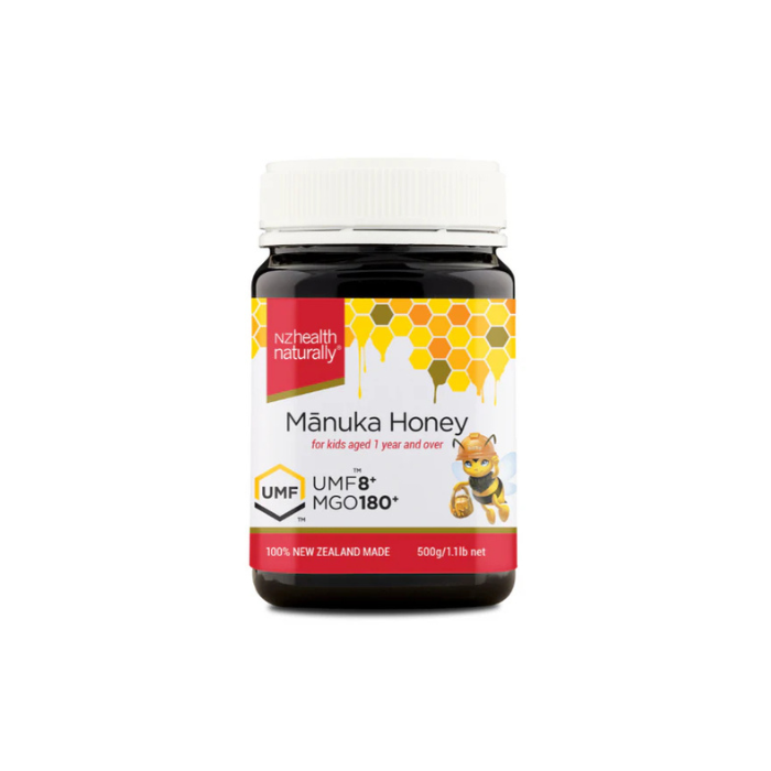 NZ Health Manuka Honey for Kids - UMF 8+ & MGO 180+ Natural Sugar Alternative, No Additives or Colors - 500g