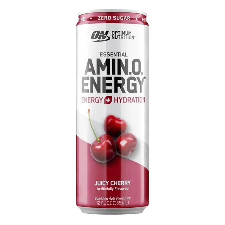 Optimum Nutrition Amino Energy Sparkling Juicy Cherry, Energy, EAAs and Electrolytes, 355ml
