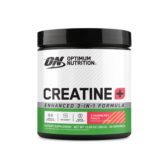 Optimum Nutrition Creatine+ Powder, Strawberry Peach, 360 g, 40 Servings