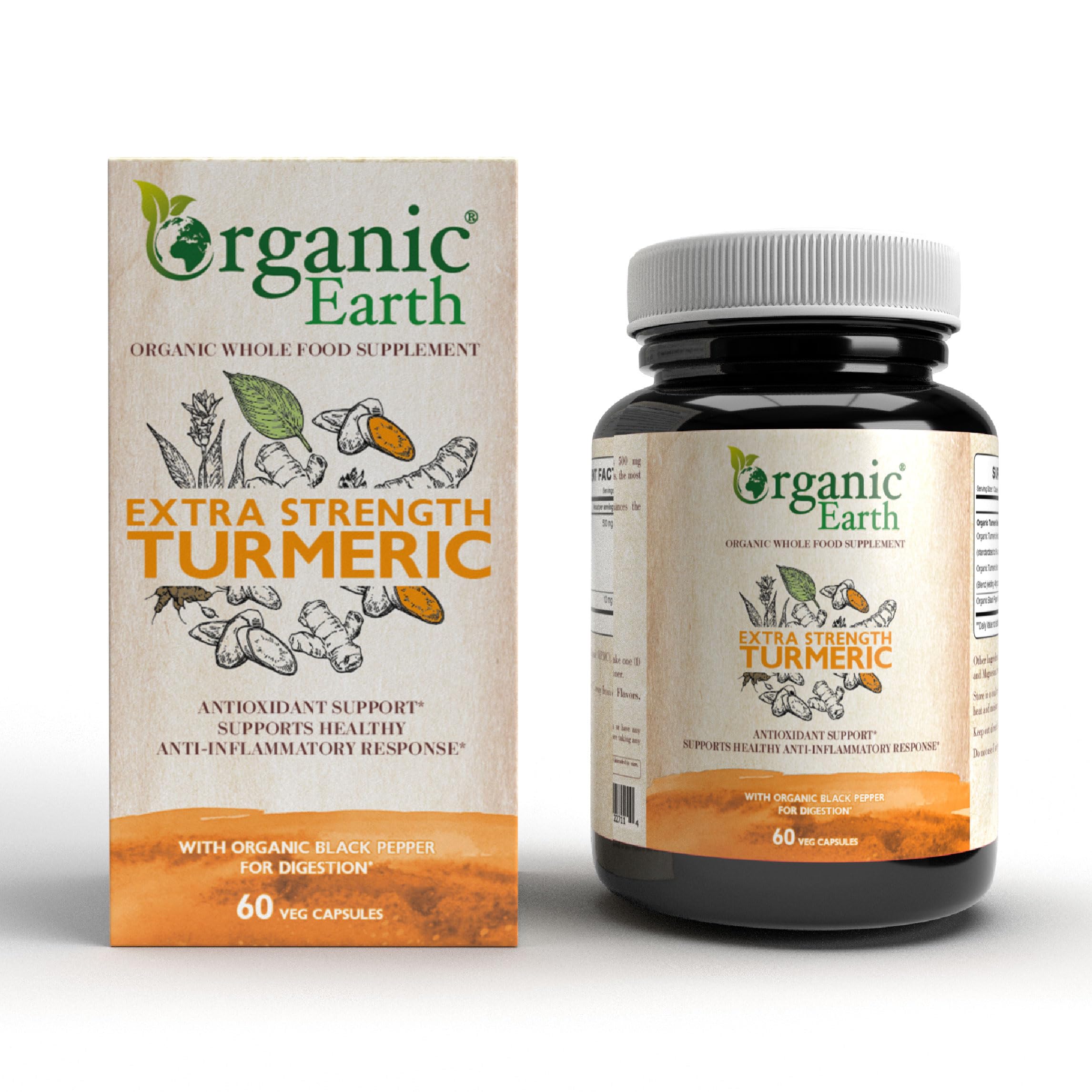 أورجانيك إيرث كبسولات كركم قوة إضافية 60 كبسولة