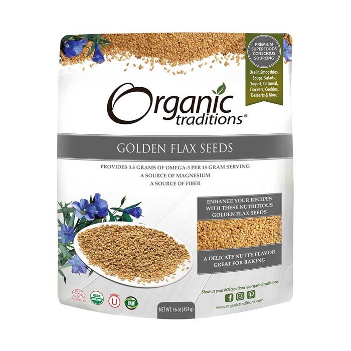 Organic Traditions Golden Flax Seeds 454 g