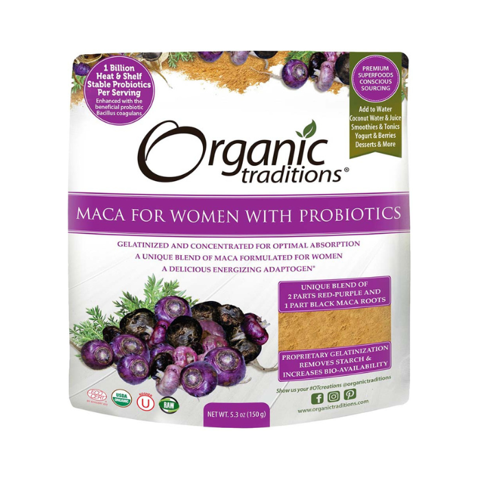 Organic Traditions Maca Women's With Probiotics Powder 150 g