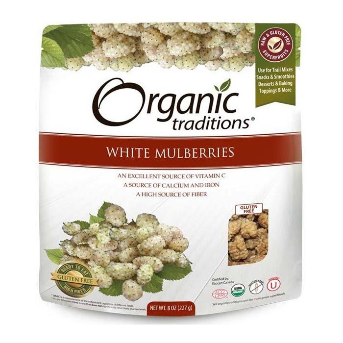 Organic Traditions White Mulberries, 227g