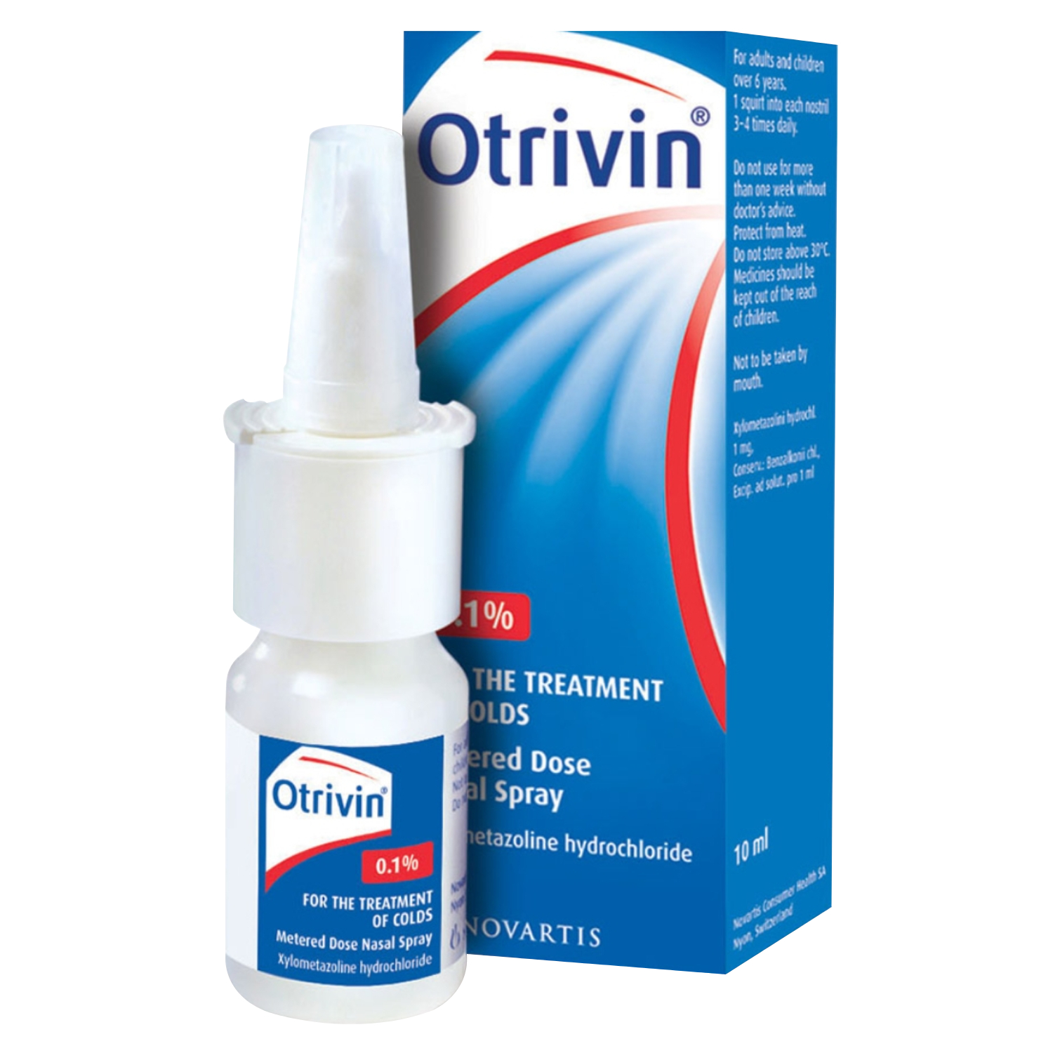 Otrivin 0.1% Adult Nasal Spray for fast effective Nasal Congestion Relief, 10ml