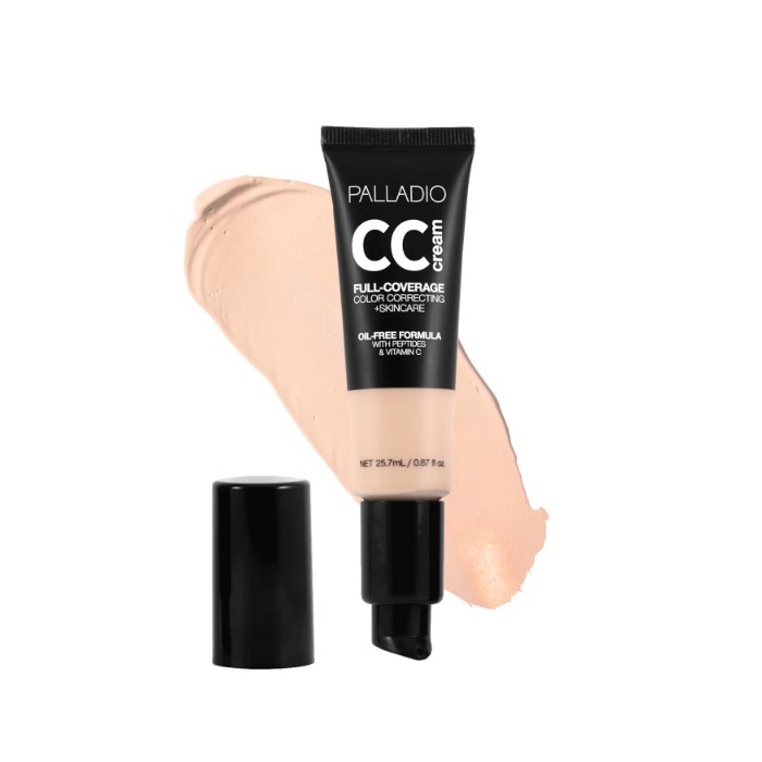 Palladio CC Cream Full Coverage Foundation, Fair 11N, Vegan, Skin-Nourishing Formula with Vitamin C & Peptides - 25.7ml
