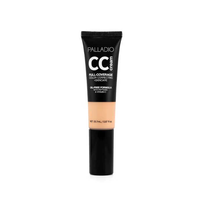 Palladio CC Cream Full Coverage Foundation, Medium 31C, Oil-Free Formula with Peptides & Vitamin C - 25.7ml