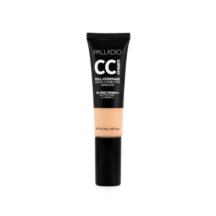 Palladio CC Cream Full Coverage Foundation, Medium 32W, Oil-Free Formula with Peptides & Vitamin C - 25.7ml