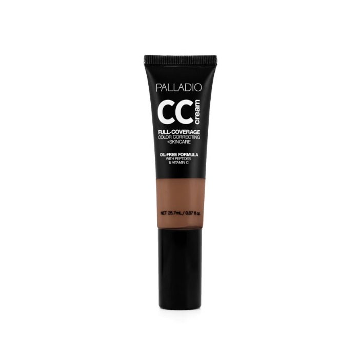 Palladio CC Cream Full Coverage Foundation, Rich 52W, Oil-Free Formula with Peptides & Vitamin C - 25.7ml
