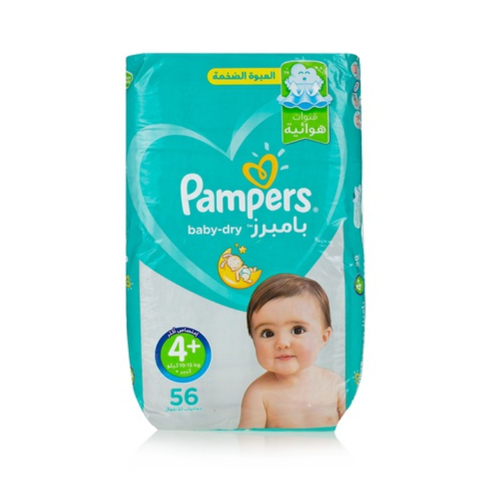 بامبرز اكتيف بيبي مقاس 4+ عبوة جونيور 56 حبة