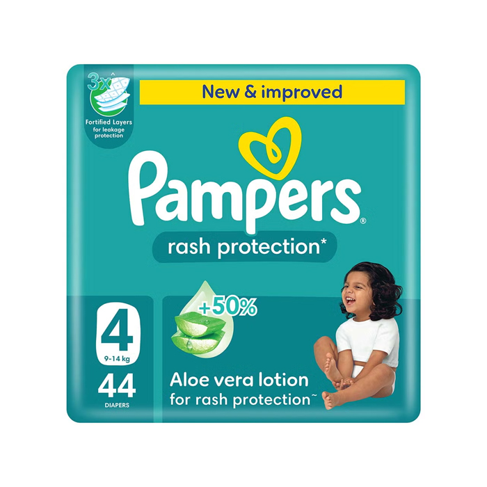 Pampers Rash Protection Size 4 9-14KG Jumbo Box 44's