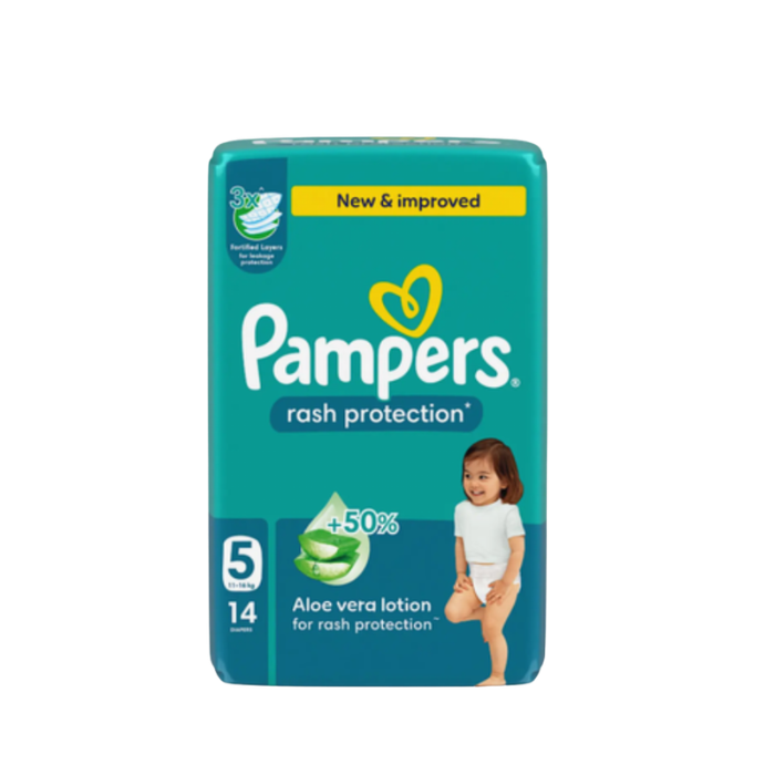 بامبرز حماية من الطفح حجم 5 11-16 كغ 14 حفاضة