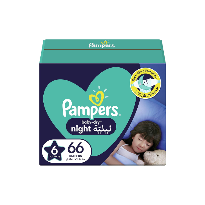 Pampers Night Baby-Dry Size 6 Diapers 66's