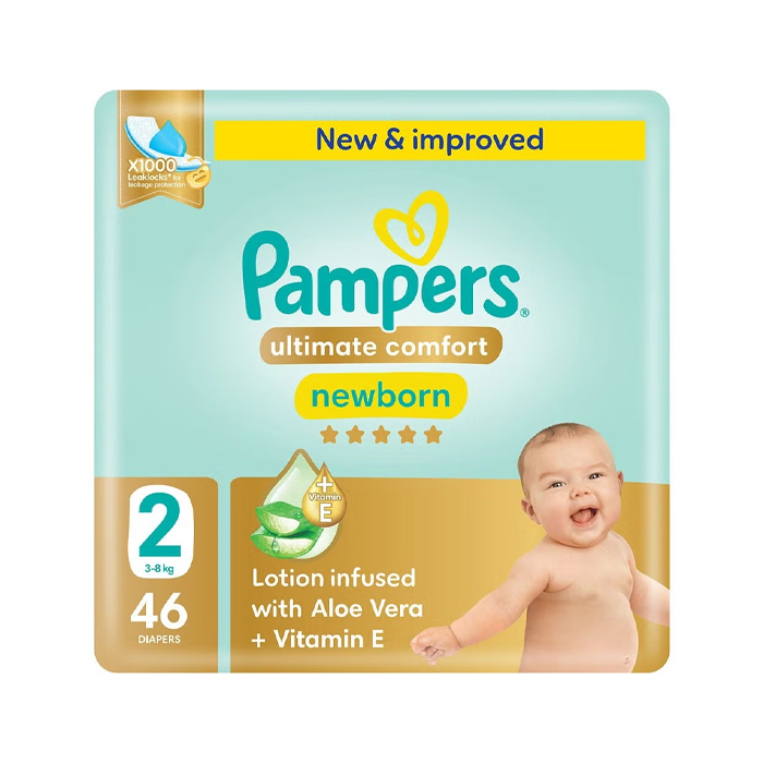 Pampers New Born Ultimate Comfort Size 2 3-8KG 46's