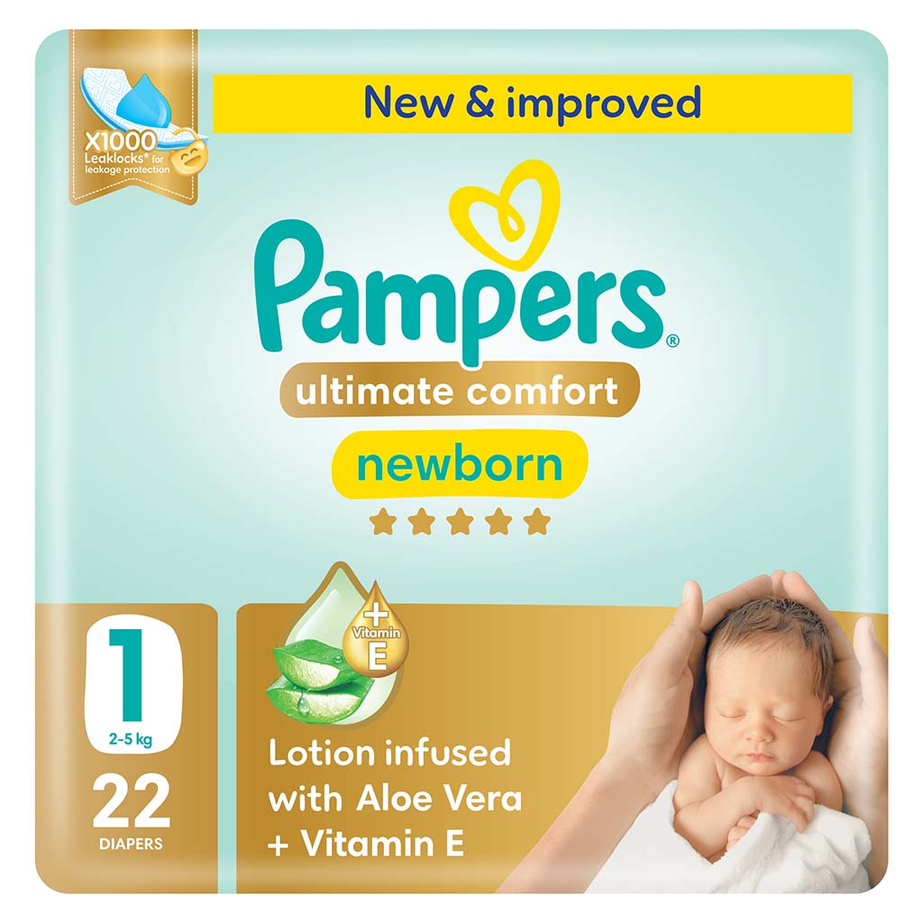 Pampers New Born Ultimate Comfort Size 1 2-5KG 22's