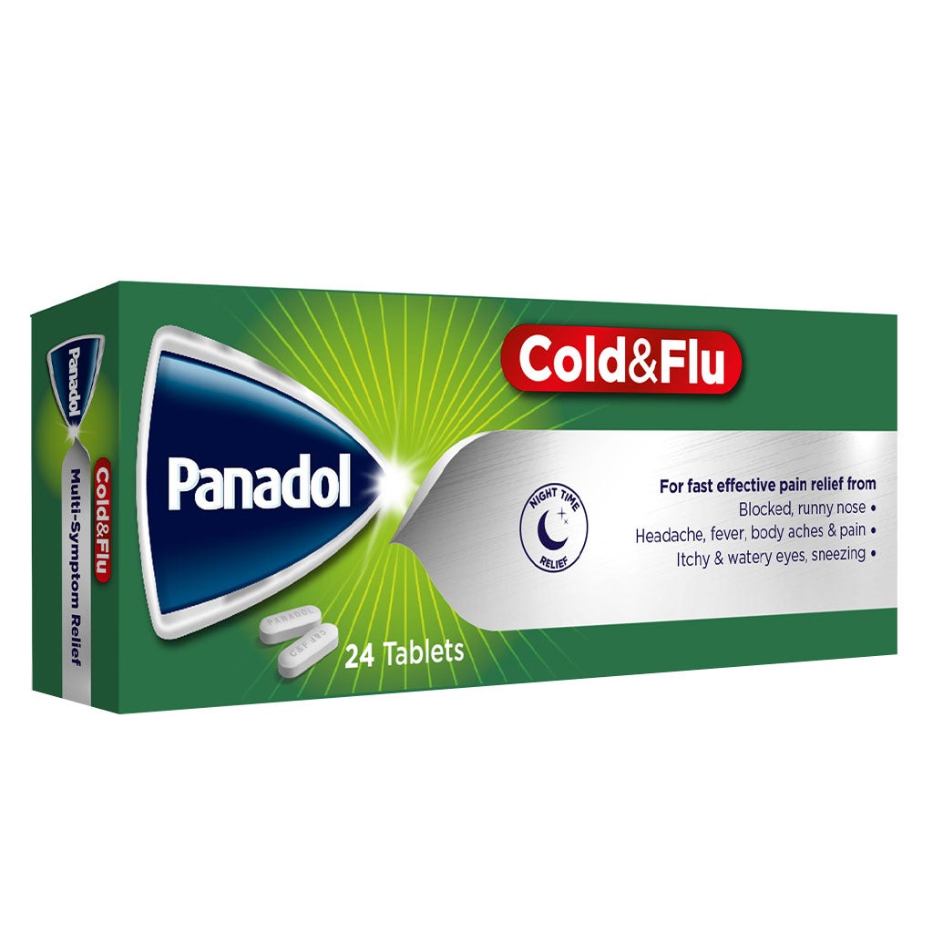 Panadol Cold & Flu Night Time Symptom Relief, 24 Tablets
