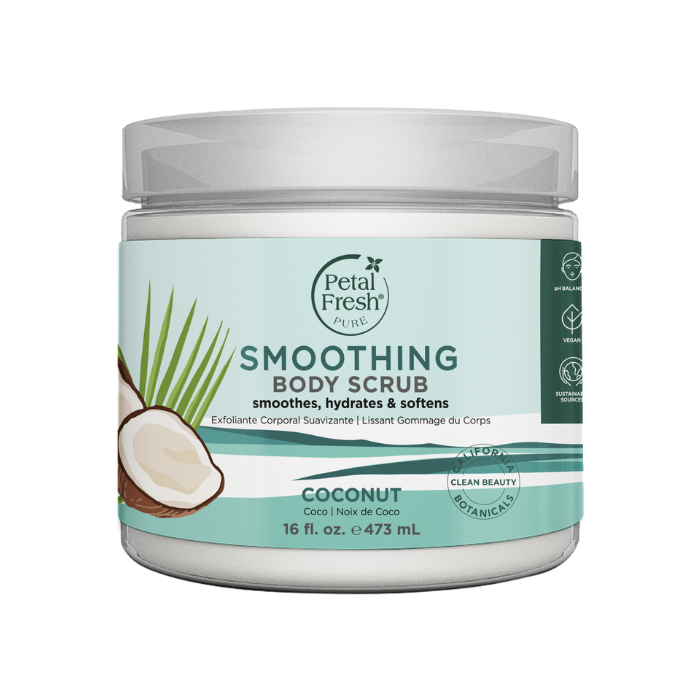 Petal Fresh Pure Coconut Oil Body Scrub- Deep Cleansing, Moisturizing, Natural Exfoliant for Smooth, Radiant Skin 16 oz