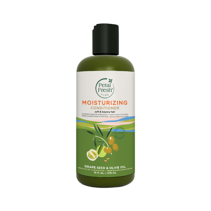 Petal Fresh Pure Grape Seed and Olive Oil Conditioner, Deep Hydration & Antioxidant Repair for Dry Hair, 475ml