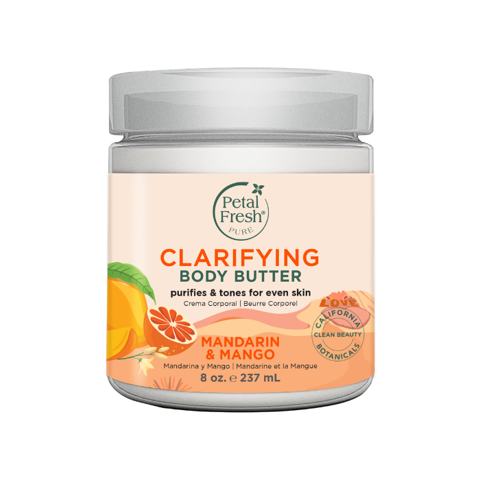 Petal Fresh Pure Mandarin and Mango Body Butter, Deep Moisturizing Vegan Body Cream, 237ml