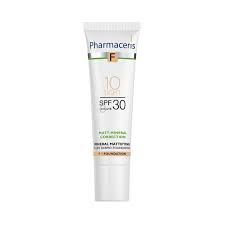 Pharmaceris F Mattifying Fluid Foundation Light 10 (SPF30), Acne-Safe Coverage for Oily and Sensitive Skin, 30ml
