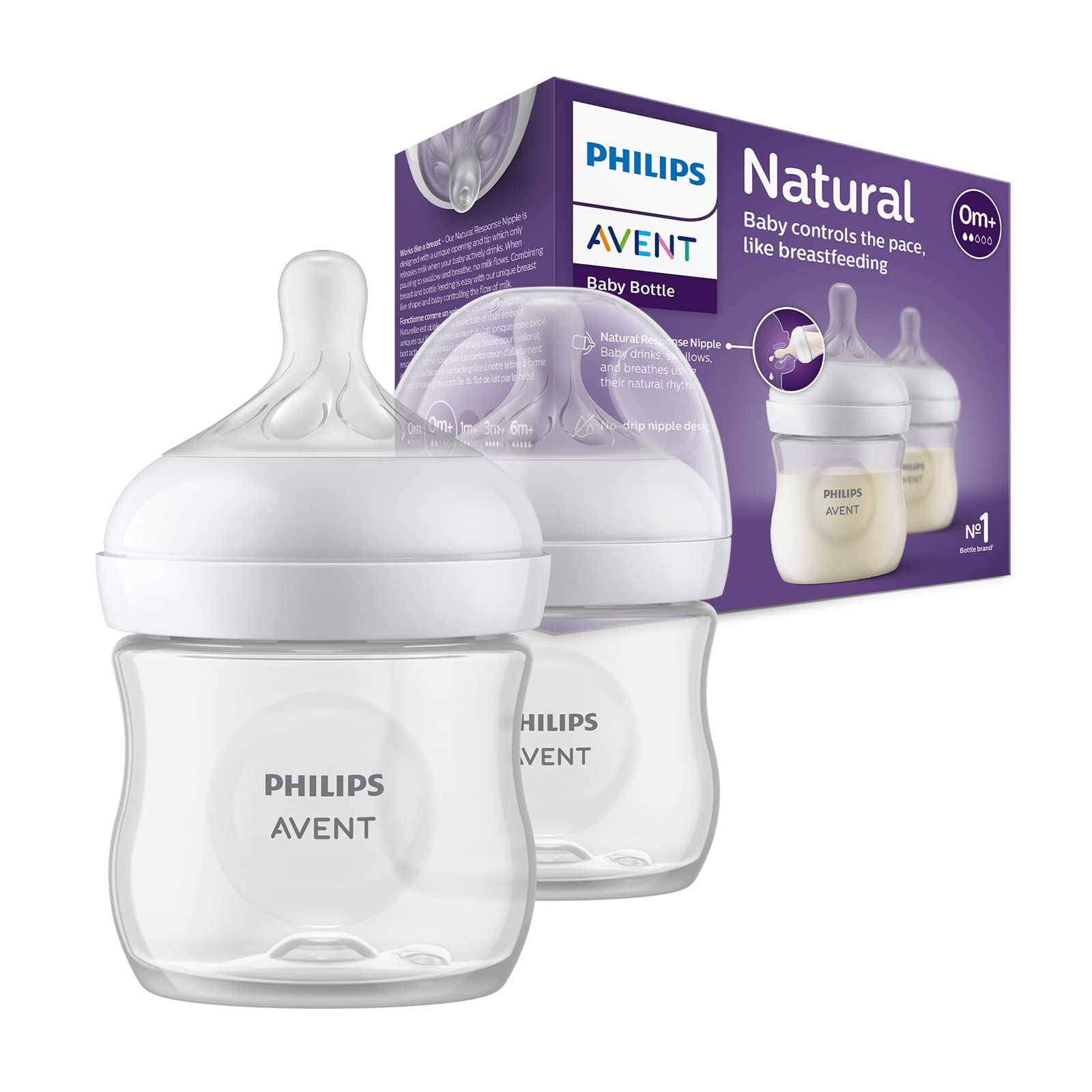 Philips Avent Natural 2.0 Feeding Bottle 125ml 2s