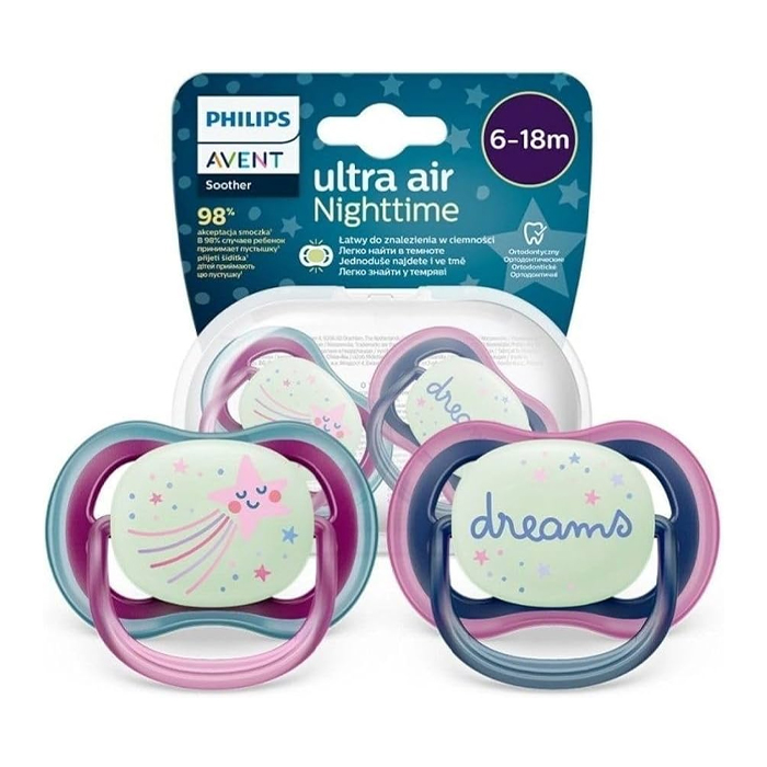 Philips Avent Sthr Sil Ultra Air Night 6-18M Girl 2s PA232