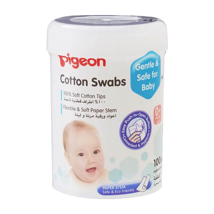 Pigeon Cotton Swabs Thin Stem -Hinged Case 100's