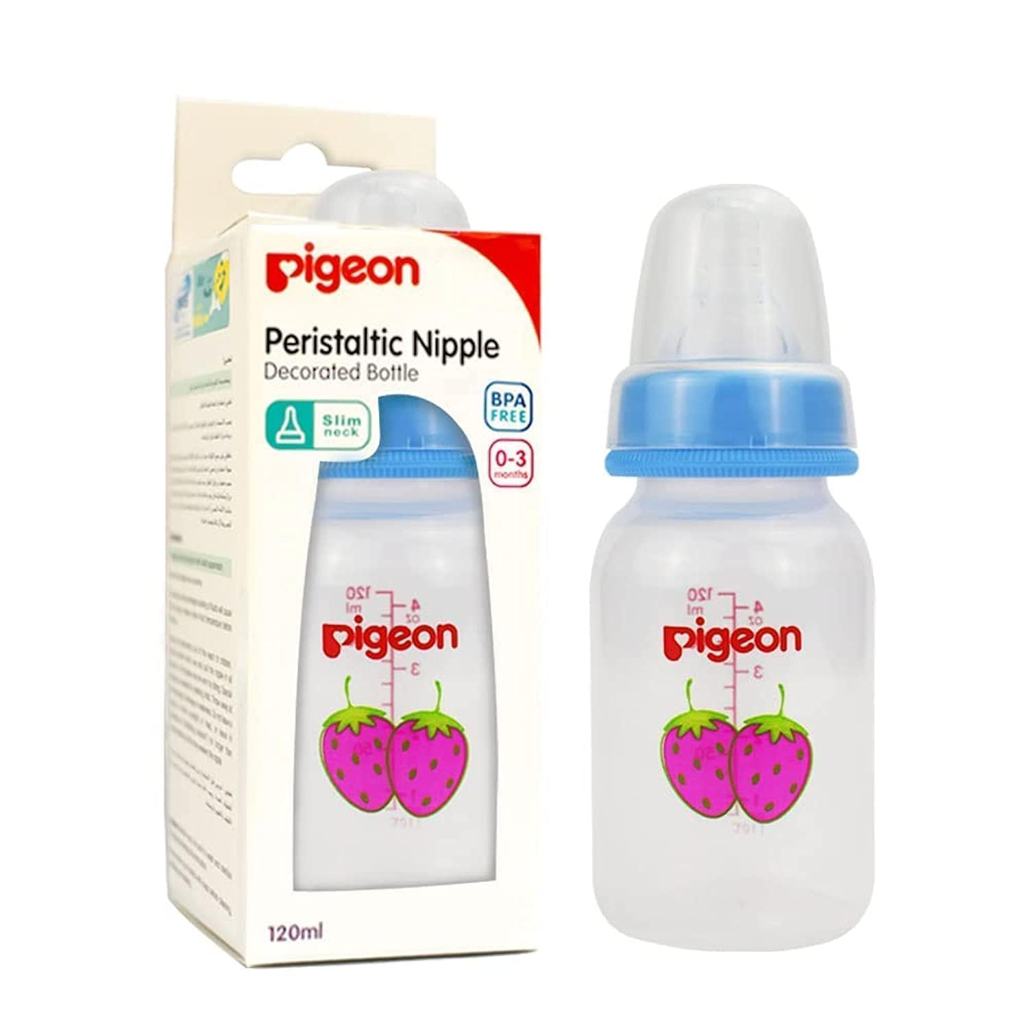 Pigeon Slim Neck Fruit Decorated Bottle 120 ml 