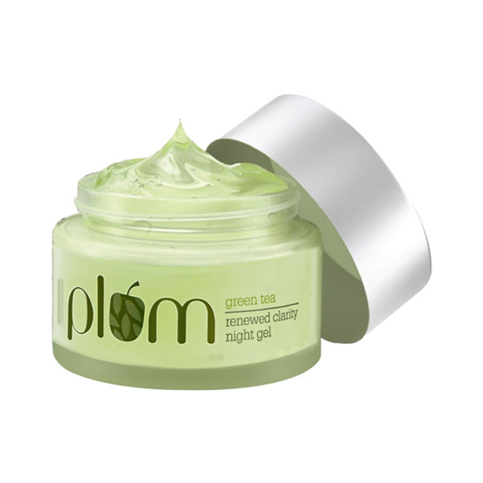 Plum Green Tea Renewed Clarity Night Gel, Oil-Free Acne and Hydration, 50ml