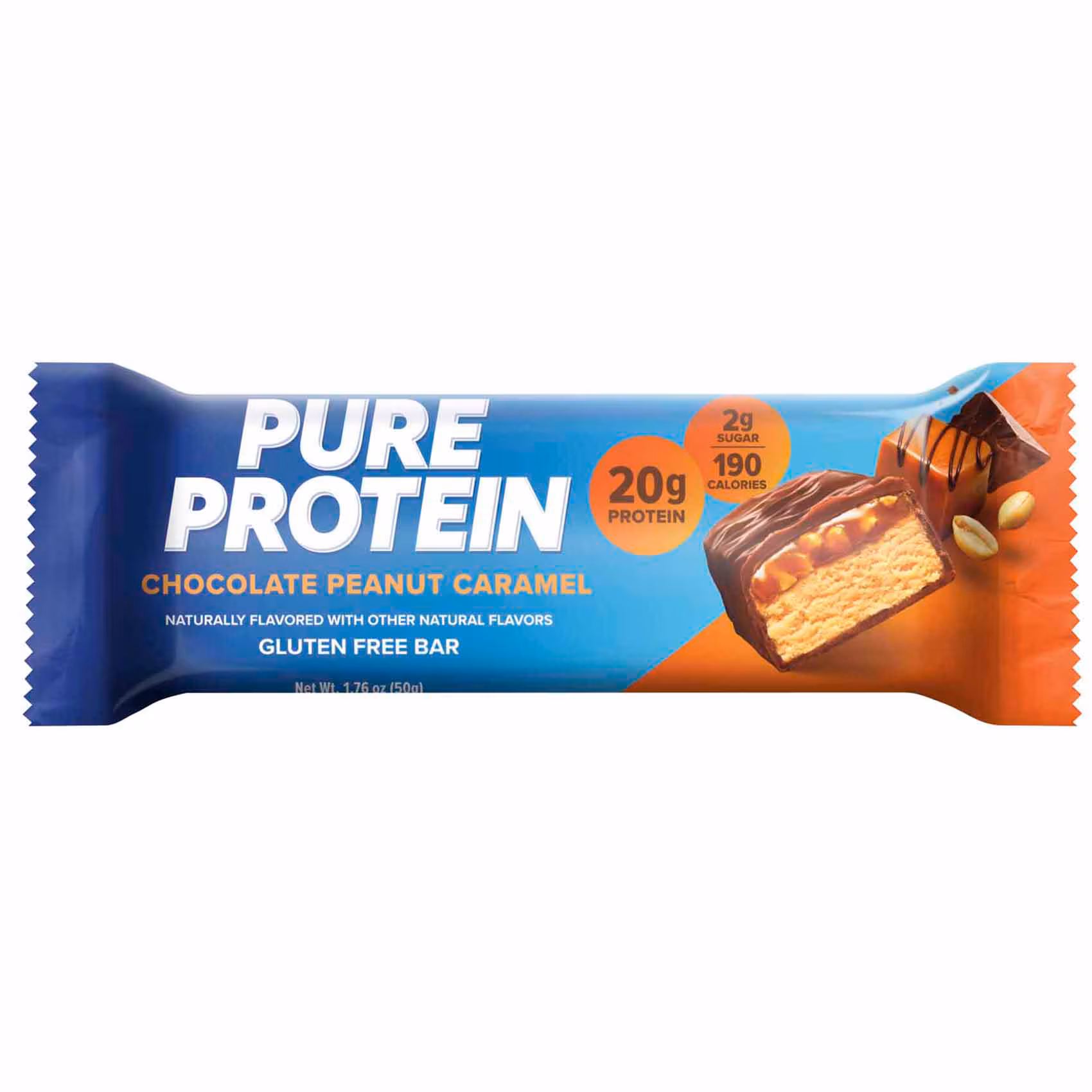 Pure Protein Bar Chocolate Peanut Caramel, High Protein, Low Sugar Snack , Gluten-Free Fuel On the Go 50g