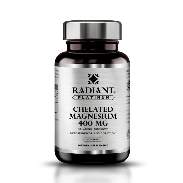 Radiant Platinum Magnesium 400mg, Stress Relief, Sleep, Muscle Recovery & Nerve Support 90 Tablets