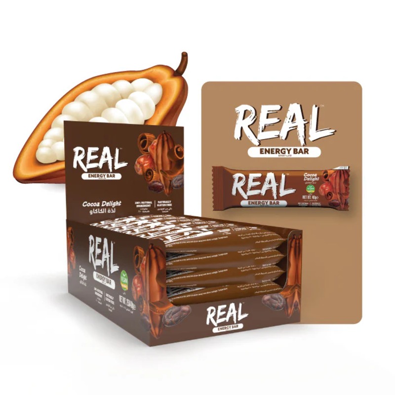 Real Energy Bar Cocoa Delight 40g -Box of 25 Pcs