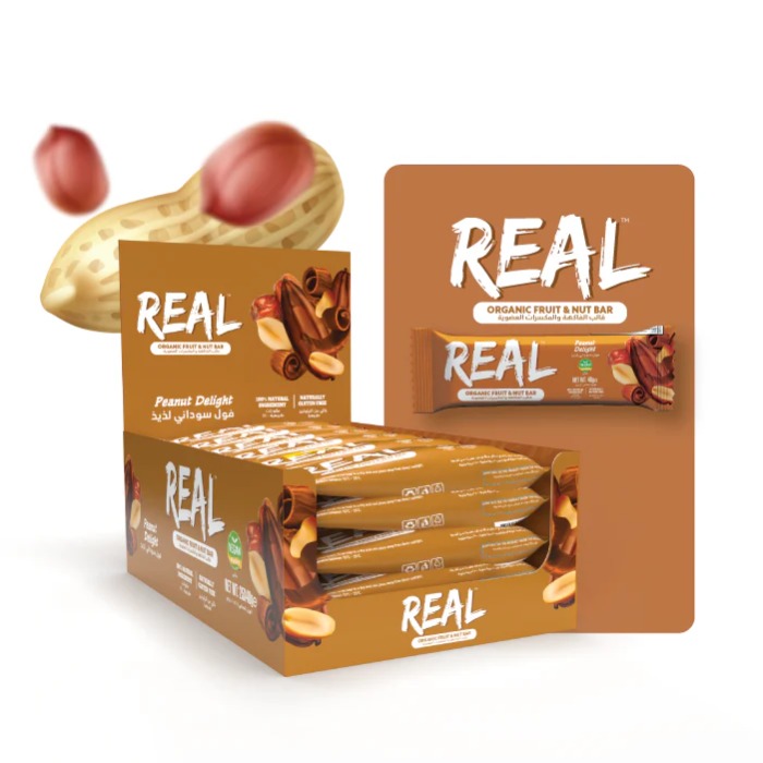 Real Fruit & Nut Bar Peanut Caramel 40g - Box of 25 Pcs