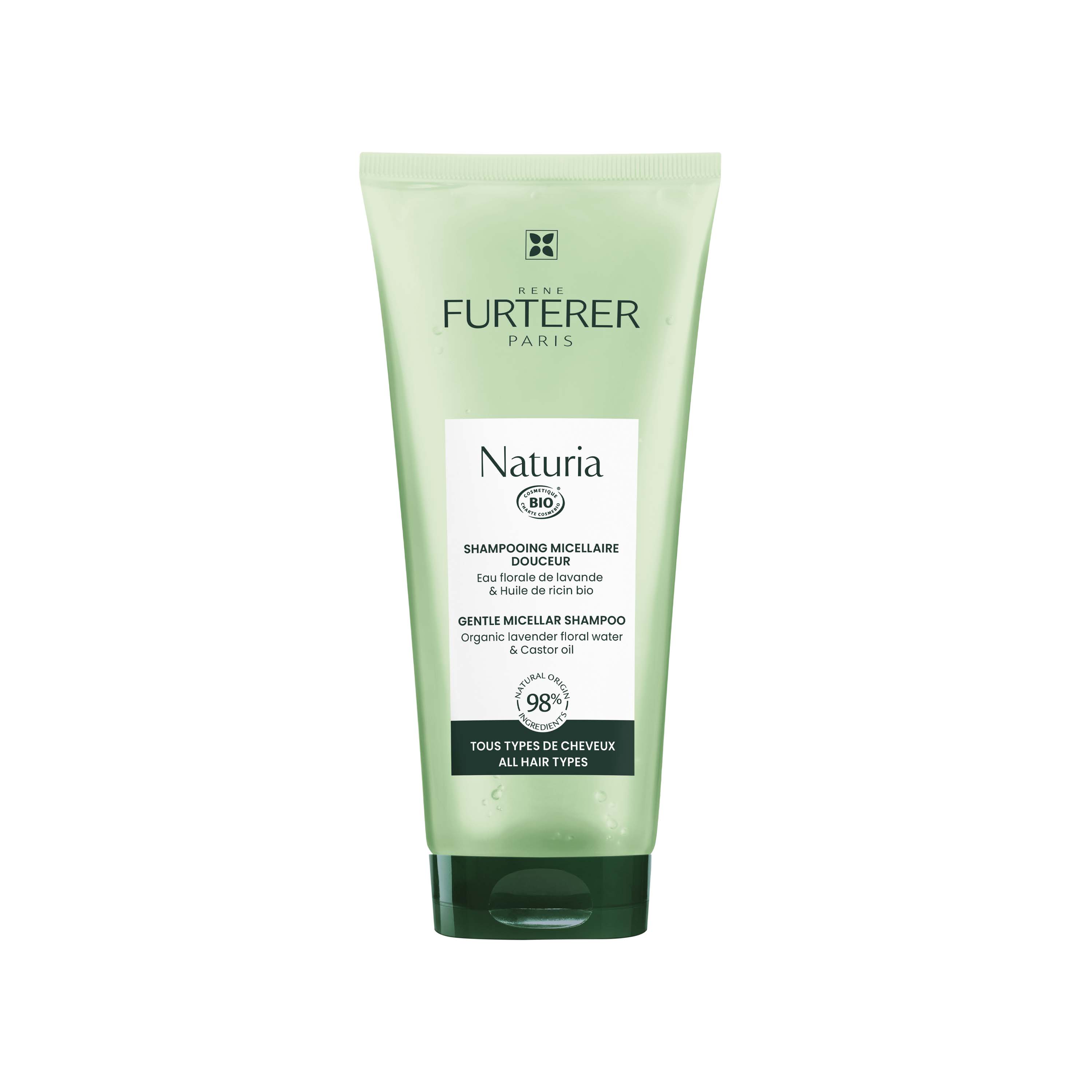Rene Furterer Naturia Gentle Micellar Shampoo, Vegan Daily Care for Soft and Healthy Hair - 200ml