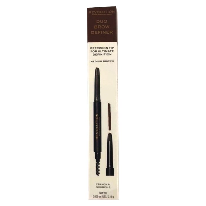 Makeup Revolution Duo Brow Pencil - Medium Brown