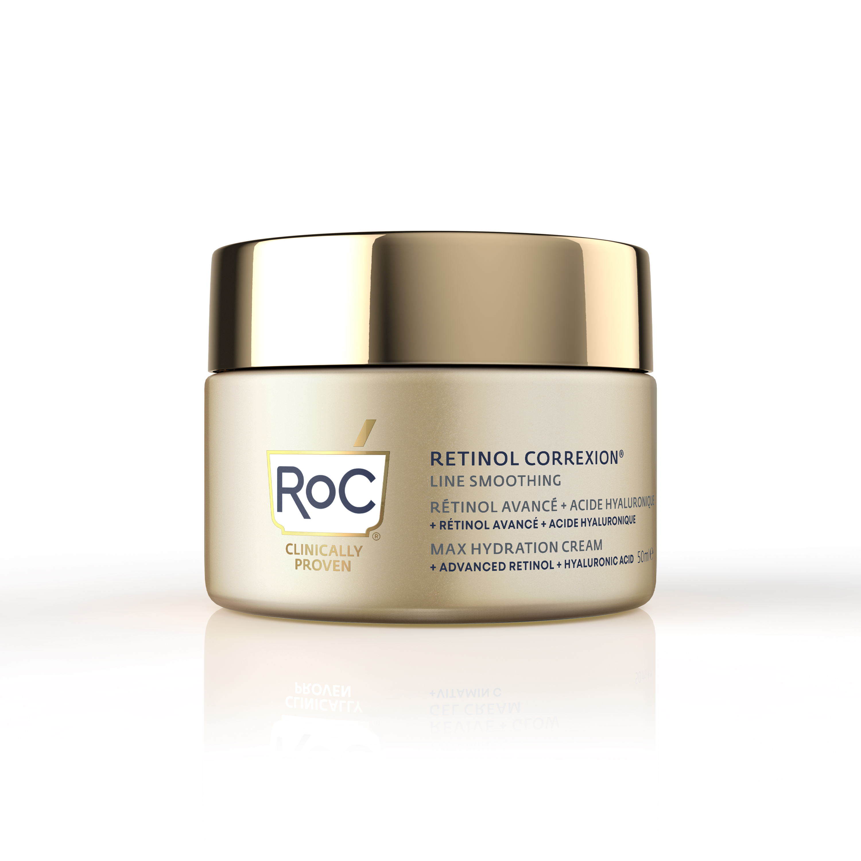 Roc Retinol Correxion Line Smoothing Max Hydration Cream Fragrance Free, Deep Hydration Anti-Aging Face Cream with Pure Retinol for Fine Lines & Wrinkles – 50ml