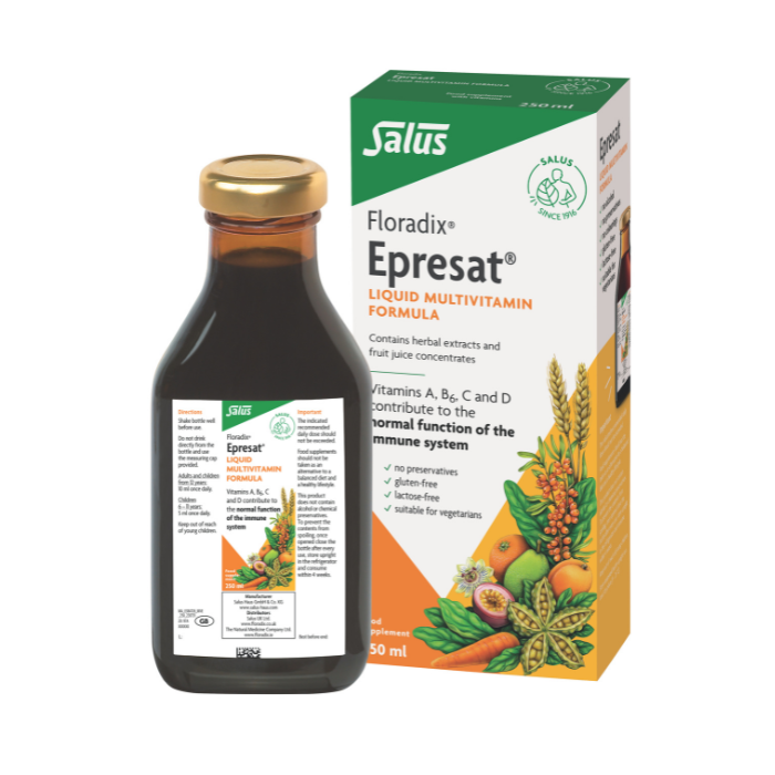 Salus Floradix Epresat Liquid Multivitamin, Immune and Energy Support Formula, 250ml
